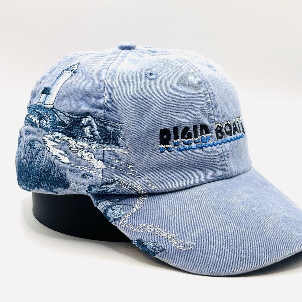 Vintage Rigid Boats Hat Embroidered Nature Lighthouse Fishing Baseball Cap